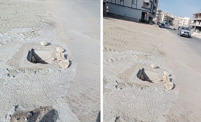 Karaköprü'de kimin açtığı belli olmayan çukurlar tehlike oluşturuyor