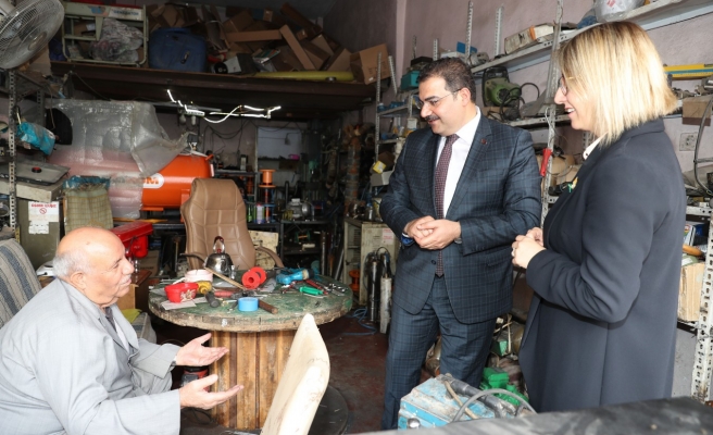 Canpolat ve Kaymakam Çetin sanayi esnafıyla iç içe