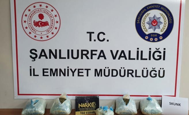 Urfa'da yolcu otobüsünden uyuşturucu madde çıktı