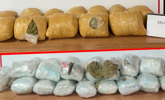 Şanlıurfa’da iki araçta yüklü miktarda madde ele geçirildi