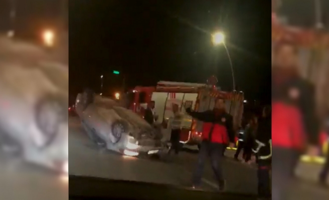 Araç takla attı! 2 Yaralı