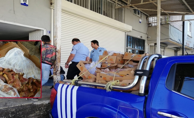 Urfa’da zabıtanın denetiminde 1 ton bozuk tavuk eti ele geçirildi