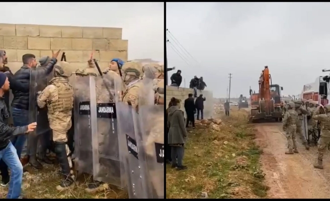 Halfeti’de jandarma ile köylüler arasında yıkım gerginliği