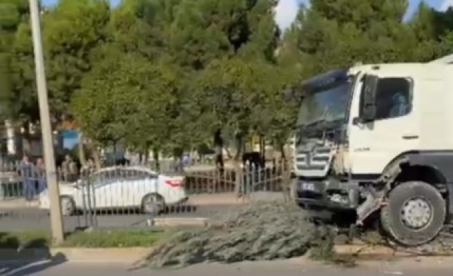 Şanlıurfa'da kamyon refüje çıktı!