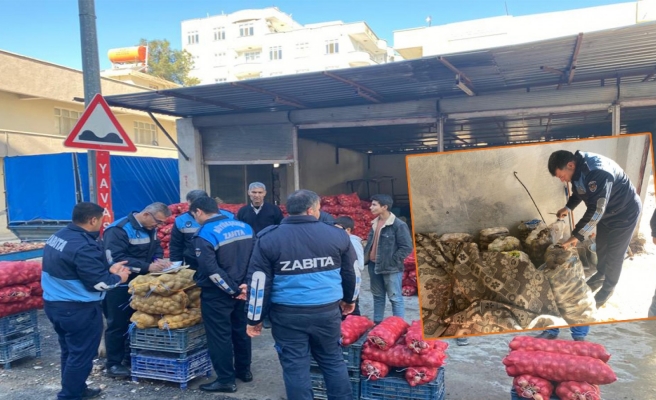 Akçakale'de çuval çuval küflenmiş patates ele geçirildi