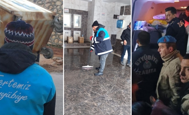 Eyyübiye Belediyesi sivil savunma ekipleri komşu illerde yardıma koştu