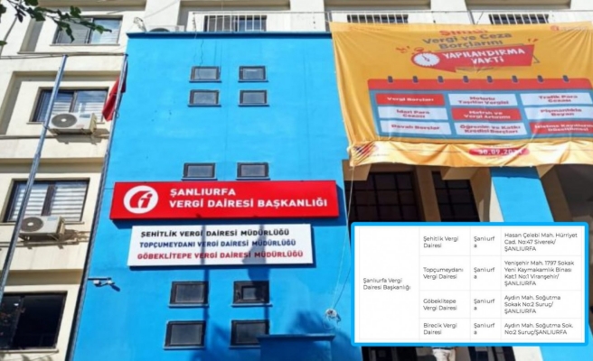 İşte Urfa’daki vergi dairelerinin deprem sonrası geçici hizmet yerleri