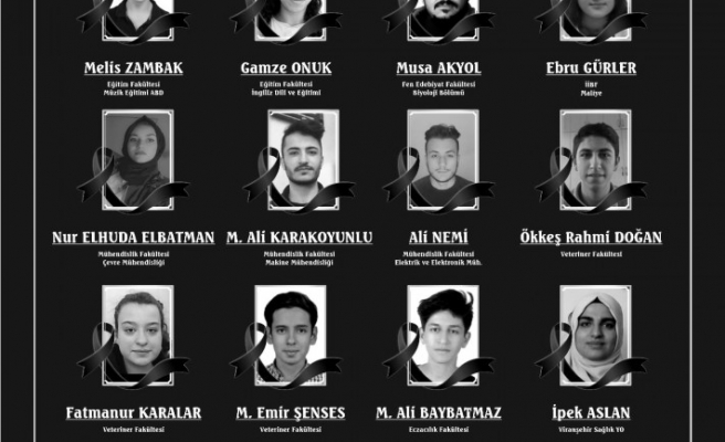 Harran Üniversitesi'nden 16 öğrenci depremde hayatını kaybetti