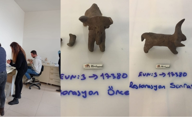 Depremde hasar gören eserler restore edildi