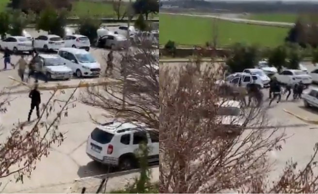 Viranşehir’de hastane bahçesinde taşlı sopalı kavga!