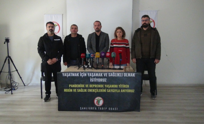 Pandemide ve depremlerde ölen sağlık çalışanları Urfa’da anıldı