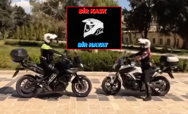 Urfa emniyetinden motosiklet sürücülerine kask uyarısı