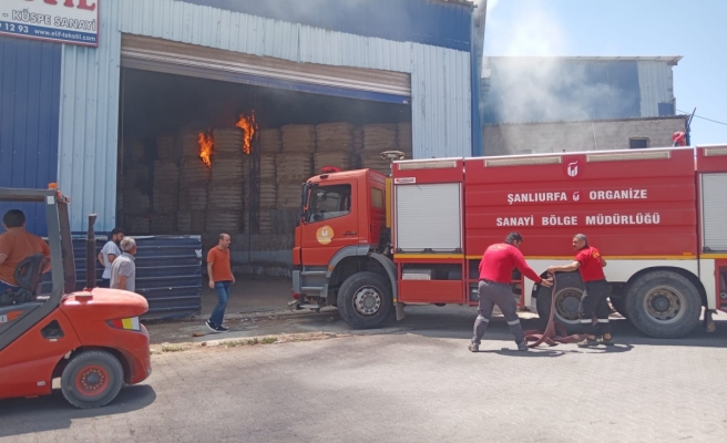 Şanlıurfa OSB’de tekstil firmasının deposunda korkutan yangın