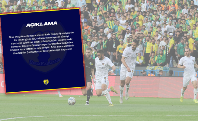 Bucaspor taraftarı Urfa taraftarları ile ilgili çirkin ifadeler kullandı