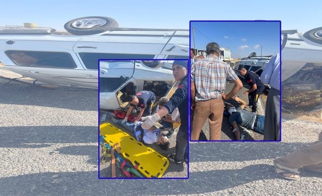 Suruç’ta kontrolünü kaybeden araç takla attı!