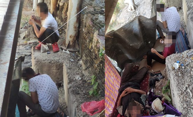 Urfa’da çekildiği iddia edilen fotoğraflarda çocuklar uyuşturucu kullanıyor