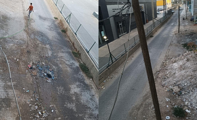 Eyyübiye'de inşaat atıkları çevreye rahatsızlık veriyor