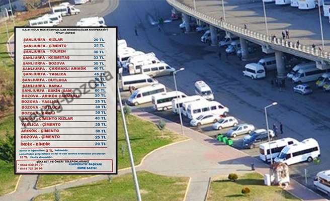 Urfa’da ulaşıma ilk zam geldi