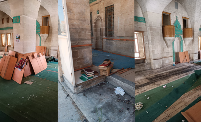 Urfa'da hasar gören cami uyuşturucu bağımlılarının mekanı oldu!