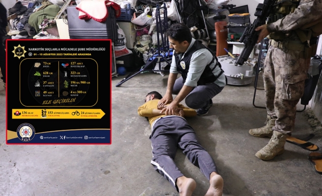Urfa’da iki haftalık uyuşturucu bilançosu