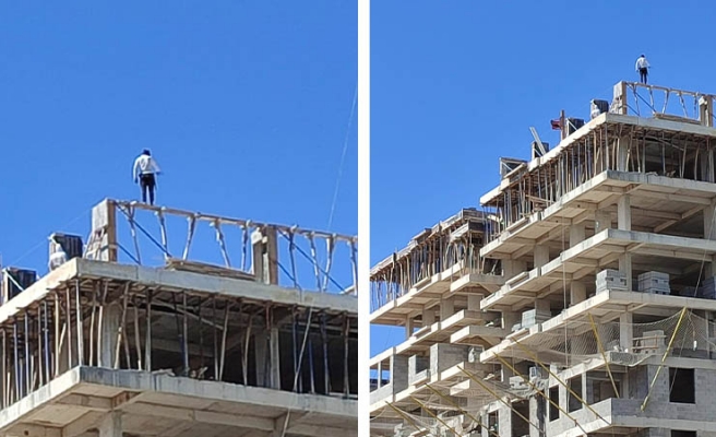 Urfa’da tedbirsiz çalışan işçi yürekleri ağza getirdi