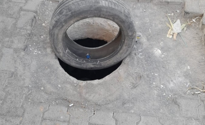 Urfa’da rögar çukuruna araç lastikli önlem