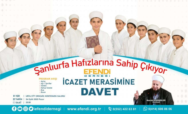 Urfa’da küçük hafızlar icazet alacak