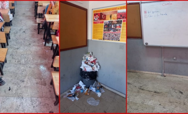 Karaköprü'deki okul çöp ve pislikten geçilmiyor