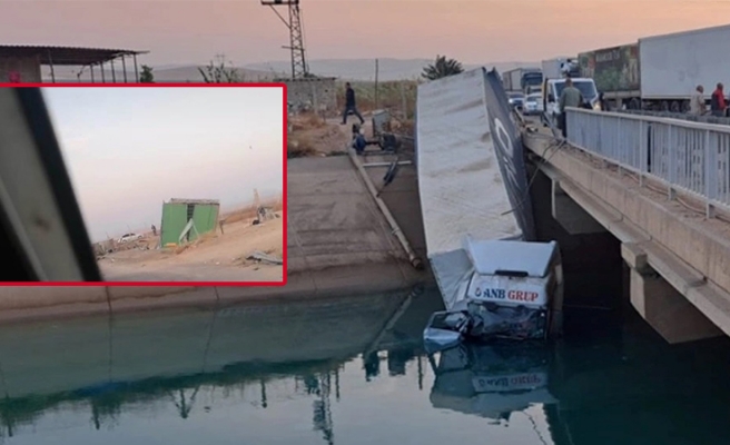 Urfa’da kaza yapan tır sulama kanalına düştü