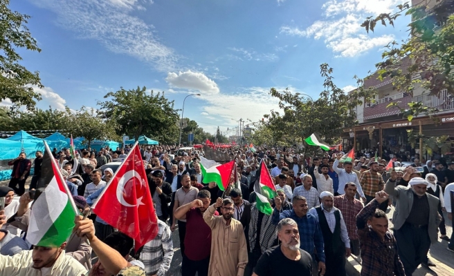 Urfa’da Gazze’ye destek İsrail’e lanet mesajı