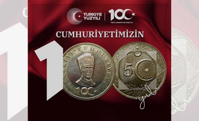 Cumhuriyet'in 100. yılı hatıra parası tedavüle girdi