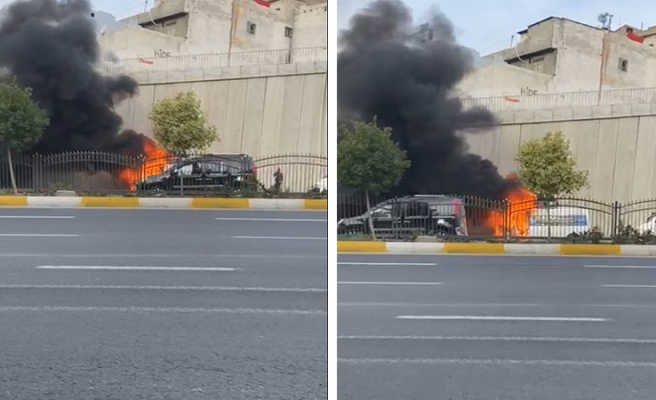 Şanlıurfa’da araç cayır cayır yandı!