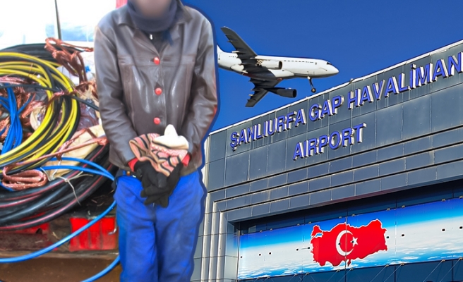 Urfa’da havalimanında bakır kablo hırsızlığı