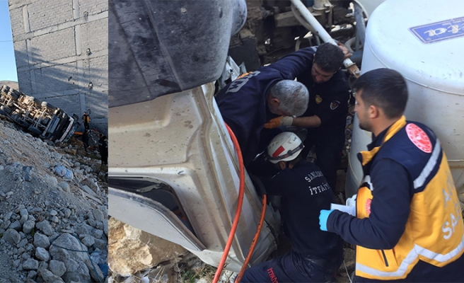 Eyyübiye'de beton mikseri kazası